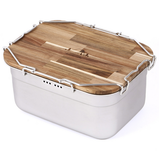 올품락 캠핑 다용도 바스켓 멀티 스퀘어팟, 스테인레스, 1개, 7.3L