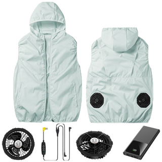 THOUSTA 여름 아이스 얼음 선풍기 조끼 쿨링 에어컨 냉풍 작업복