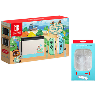 [공식판매처 에스엠퓨처스] 닌텐도 스위치 HAD 동물의숲 에디션 배터리개선판 + HAD 용 투명케이스 오늘출발