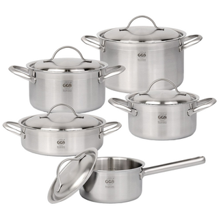 독일 GGS 엘리트 통3중 인덕션 304스테인레스 고급스탠냄비 5종 세트 16편수+18양수+20양수+24곰솥+24전골
