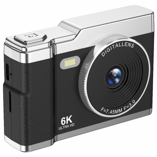 PYHO 빈티지디카 6400W픽셀 입문셀카 여행용 소형 휴대용 디지털카메라, 블랙