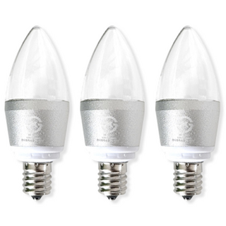 알라딘라이팅 LED 촛대구 E17 촛대전구 램프 샹들리에전구 5W 촛불전구 투명 촛대등, 3개, 전구색