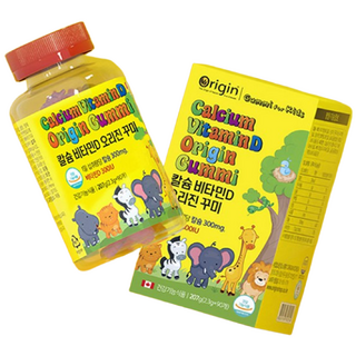 오리진 어린이 칼슘 비타민D 꾸미 성장기 영양제 키즈 주니어 유아 청소년 츄어블 젤리 과일맛 캐릭터 칼슘제 아기 구미 아이 멀티비타민, 2.3g, 1개