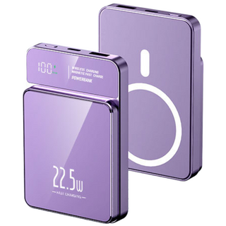 RYZO 22.5W 고속충전 20000mAh 대용량 보조배터리 초슬림 맥세이프보조배터리 무선충전 다양한 색상, 1개, 퍼플