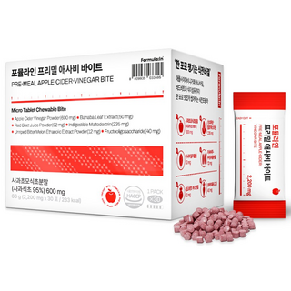 포뮬라인 씹어먹는 애사비 바이트 캔디 사과초모식초 애플사이다비니거, 1박스, 30회분
