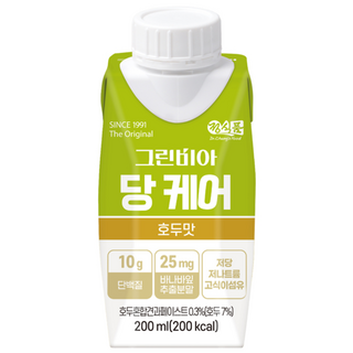 정식품 그린비아 당케어 호두맛 당뇨영양식 당뇨환자용균형영양식 혈당관리균형영양식, 36개, 200ml