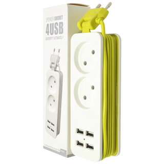 우리탭 여행용 USB 2구 그린 멀티탭, 1개