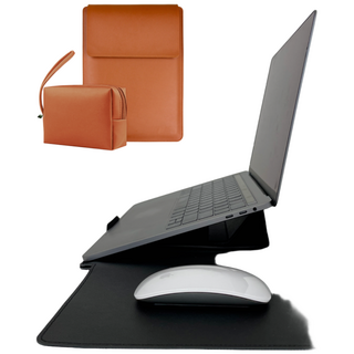 리에트 노트북 파우치 거치대 패드 겸용 맥북 LG그램 삼성 케이스, 브라운, 1개