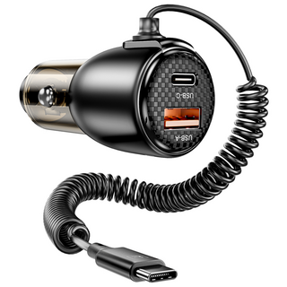 Toocki 110W PD3.0+QC3.0+Type-C 3 in 1 제2대 반투명 초고속 차량용 충전기, 블랙, TQ-CC39A