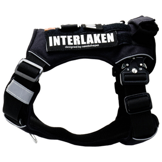 인터라켄 중형견 대형견 커스텀 강아지 하네스, 블랙, 1개
