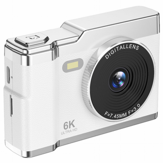 PYHO 빈티지디카 6400W픽셀 입문셀카 여행용 소형 휴대용 디지털카메라, 흰색