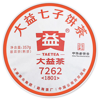 Taetea 茶有大益 普洱熟茶餅7262 1801批次, 357g, 1片, 1片