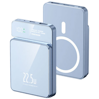 RYZO 22.5W 고속충전 20000mAh 대용량 보조배터리 초슬림 맥세이프보조배터리 무선충전 다양한 색상, 1개, 블루