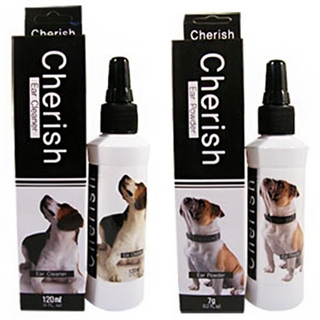 강아지 이어크리너 + 이어파우더 가루 7g 귀청소 세트, 1세트, 120ml