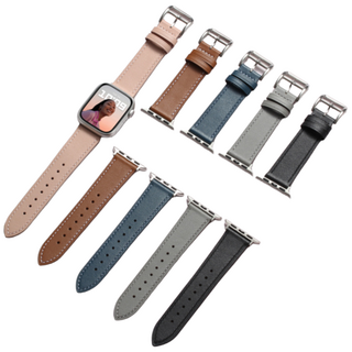 세인트스코트 STR-L01 애플워치 호환 스트랩 프리미엄 소가죽 밴드, 커넥터 38_40_41mm_블루쉬 그린_블랙 커넥터, 블루쉬 그린_블랙 커넥터, 1개