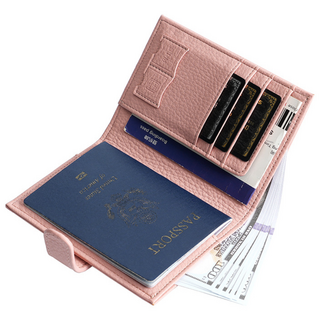 가죽 여권 케이스 지갑 차단 해킹방지 안티스키밍