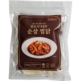5분조리 안동식 순살 찜닭(RED) 맵지않은 빨간양념 밀키트, 1개, 538g
