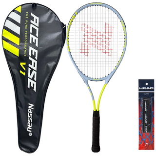 낫소 테니스 라켓 에이스 이지 V1 V2 (채1/가방1) + 헤드 울트라 오버그립 (1입), V1네온그린, 1세트, 에이스이지