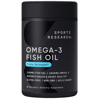 스포츠리서치 야생포획 알래스카산 명태 1040mg 오메가-3 피쉬 오일 트리플 스트렝스 소프트젤, 30정, 1개