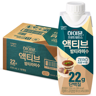 하이뮨 프로틴 밸런스 액티브 22g 밤티라미수 ZERO, 18개, 250ml