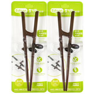 에디슨 성인용 교정용 젓가락 (왼손) 외국인 연습용 2개