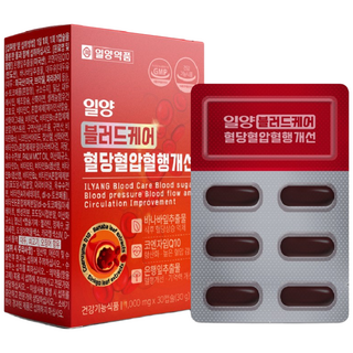 일양약품 일양 블러드 케어 혈당 혈압 혈행 개선 코엔자임Q10 바나바잎 은행잎추출물 기억력개선 항산화, 1개, 30정