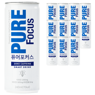 서울대밥스누 퓨어포커스 디카페인 에너지 드링크 에너지음료, 240ml, 12개