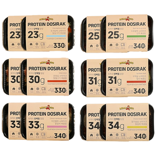 [밀투고] 냉동 단백질도시락 볶음밥 대용량 양많은 고단백 벌크업 다이어트 맛있는 간편 직장인 헬스 식단 닭가슴살 부채살 돈등심, 12개, 340g