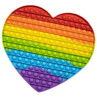 언박싱 대왕 푸쉬팝 무지개 파스텔 팝잇 버블 톡톡 초대형 푸시팝, 대왕 하트 무지개 푸쉬팝, 1개