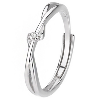 에르모사제이 R122 실버 925 두줄 꼬임 남자 여자 커플 링 은반지