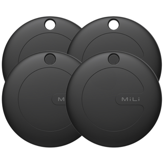 MiLi 미태그 위치추적기 안드로이드 갤럭시 전용 스마트태그 도난방지 트래커 4개 세트, 키링, 블랙, 4세트