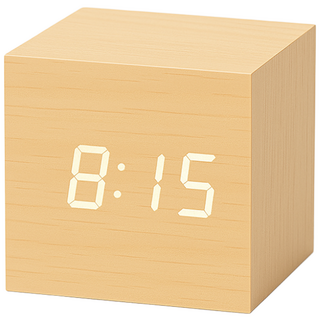 레벤데코 LED 전자 우드 무소음 온도표시 알람 탁상 시계