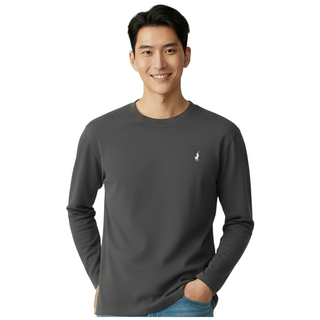 빅히트 패션 남성 특양면 라운드 긴팔 티셔츠 소프트