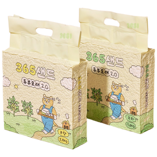 3651 365샌드 고양이 두부모래 2.0 가는입자, 7L, 10개, 무향