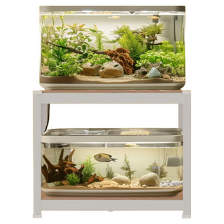 축양장 조립식 2자 3자 광폭 철제 어항 선반 받침대, 1세트, 화이트 높이600 2단