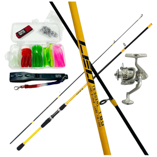 에버웨이브 입문자용 루어 낚시대세트 초보 꺽지 쏘가리 낚시대 가짜미끼 세트