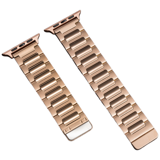 애플워치 호환 마그네틱 스테인리스 메탈 스트랩 38/40/41/42/44/45/46/49mm, 로즈골드