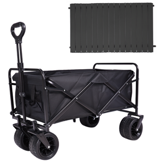 대형 캠핑 웨건 상판세트 접이식 카트 이동식 광폭타이어, 1개, 올블랙+블랙