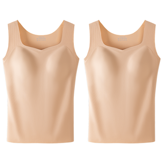 여성 심리스 캡내장 일체형 스판 나시 브라탑 2p