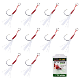 행운을파는낚시 IM ISEAMA 싱글 어시스트훅 지깅훅 메탈지그 캐스팅 농어 삼치 방어, 1세트, 10개입