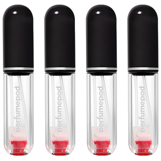트라발로 퍼퓸팟 퓨어 펌핑식 충전 휴대용 향수공병 5ml, 블랙, 4개