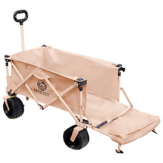 레드코코 캠핑웨건 카트 수레 뒷문오픈 광폭타이어 롱바디, 베이지, 1개