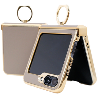 이노빌리 갤럭시 Z플립 3 4 5 6 7 거치 핑거링 천연소가죽 힌지보호 케이스 호환