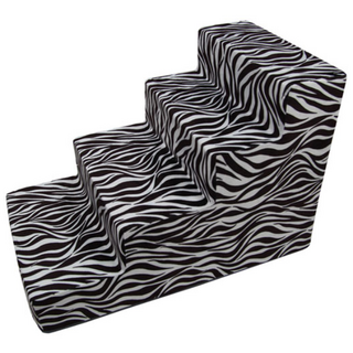 8DECO 강아지계단(스펀지포함) 펫스텝, 극세사 지브라 블랙