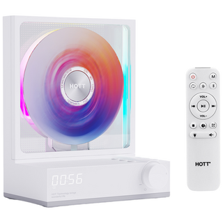 엠피맨 HOTT 리모컨 무선 블루투스 스피커 겸용 스탠드형 RGB조명 무드등 CD플레이어 C229-A, 화이트