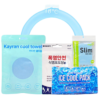 모완비 실속형 폭염 예방키트 무더위 폭염주의보 대비용품 5종세트