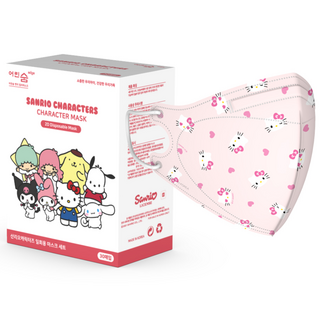 eorinsum 三麗鷗角色圖案彩色鳥嘴型立體口罩 XS, 01 凱蒂貓, 30入, 1個