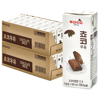 부산우유 멸균 초코우유, 48개, 190ml