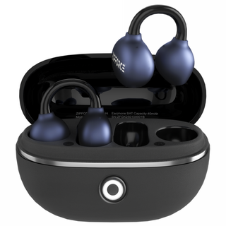 ZIPFORCE Airfit Light 트루 무선 이어buds 오픈이어 블루투스 6.0 헤드폰 2마이크 ENC 클리어 콜 블루투스 이어buds 터치 컨트롤 IPX6 방수 TW, 블랙, ZF-435L