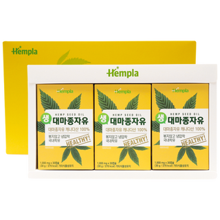 국내착유 냉압착 헴플라 생 대마종자유 캡슐 1000mg x 30캡슐 x 3박스 1세트 선물세트, 1개, 90정